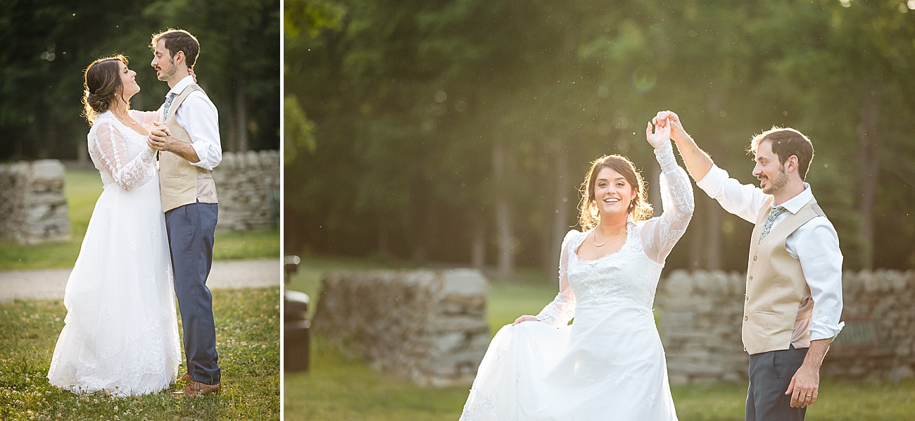 Bride and groom dancing at Parmelee Farm Wedding in Killingworth CT by Jamerlyn Brown Photography