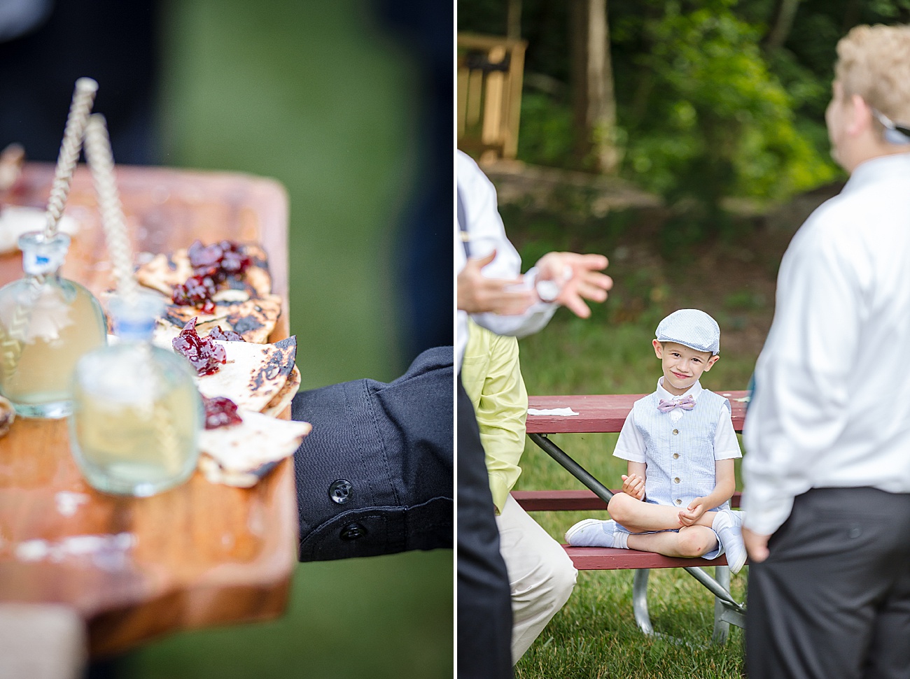 Cocktail hour appetizers at Parmelee Farm Wedding in Killingworth CT by Jamerlyn Brown Photography