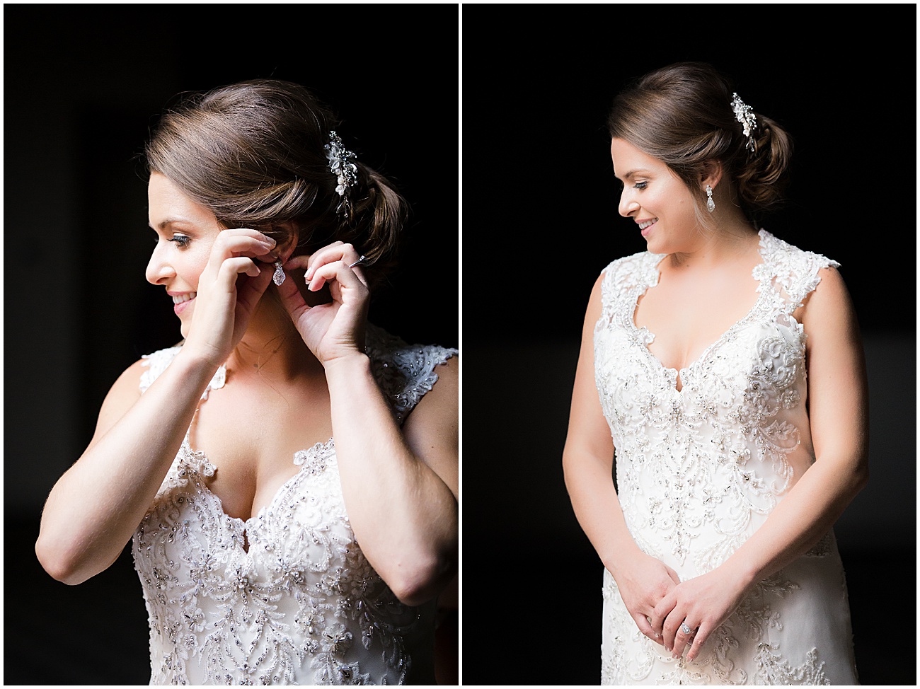 Bride Getting Ready at Eolia Mansion Wedding in Waterford CT by Jamerlyn Brown Photography
