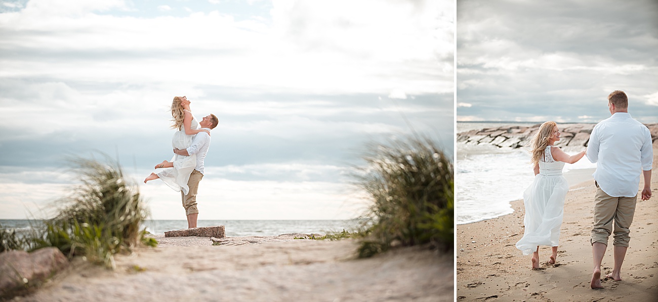 Engagement session with beautiful couple at Hammonasset Beach