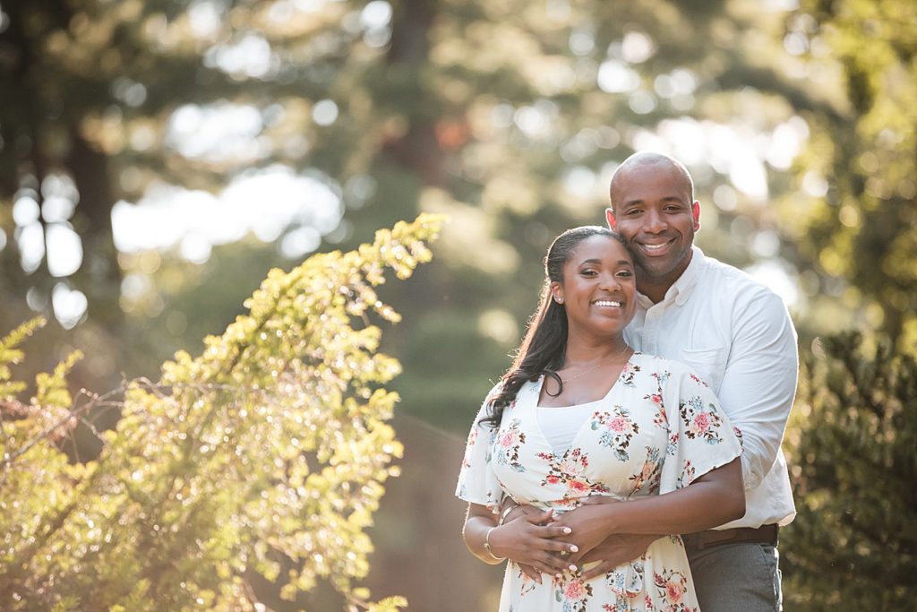 Couple smiling Yale University engagement session by Jamerlyn Brown Photography