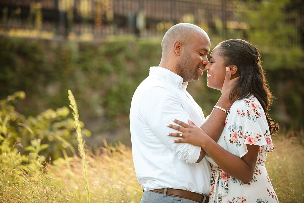 Couple kissing Yale University engagement session by Jamerlyn Brown Photography