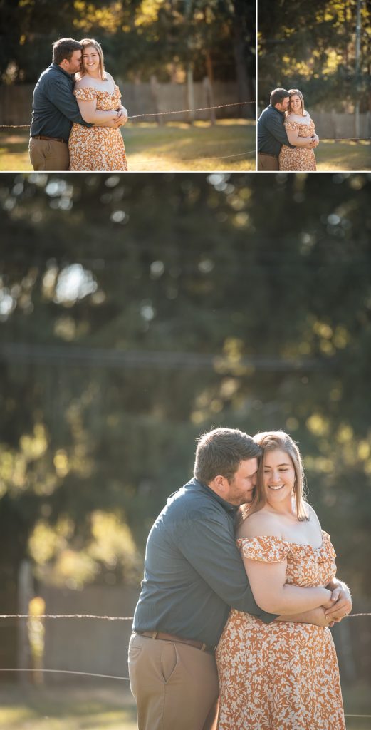 Happy couple at Lake Wintergreen engagement session by Jamerlyn Brown Photography